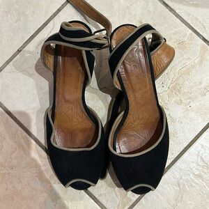 Chie mihara suede peep toe heel